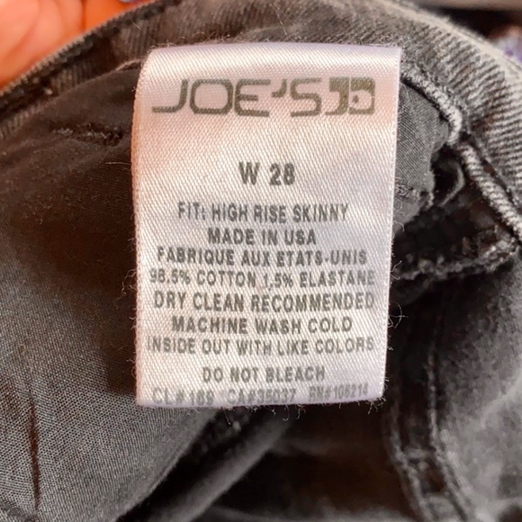 Joe's Jeans High Rise Skinny Ripped Jeans Black - Picture 6 of 7